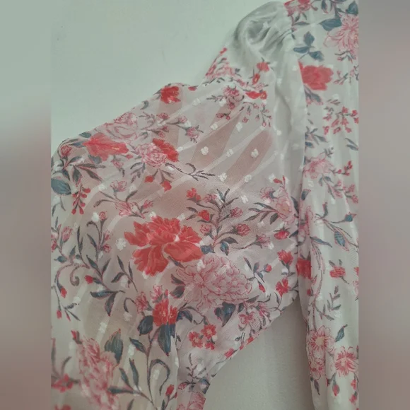 Floral Print Long Sleeve Dress Spring Easter Dress Size M - Picture 13 of 13